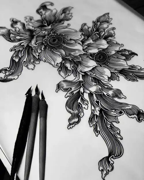 江苏师范大学艺术设计考研黑白装饰画素材分享99怪诞风格,背景装饰