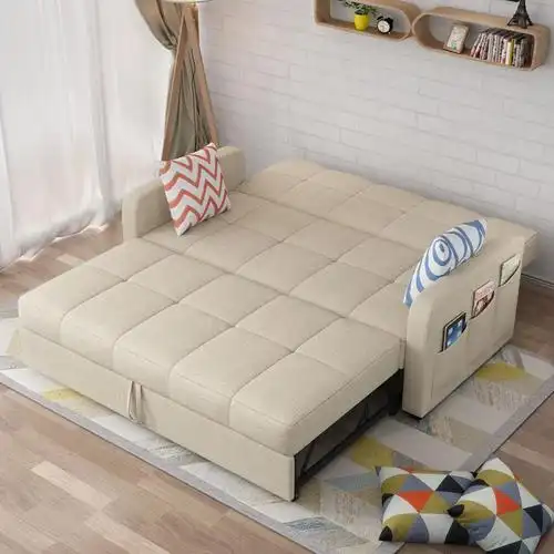 可折叠沙发床18小户型客厅双人15多功能现代布艺推拉两用2米