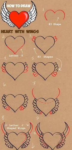 儿童简笔画:心形创意画法大全,给你一颗多彩之心