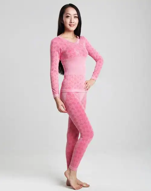 女款粉红无缝美体内衣(圆领)套装