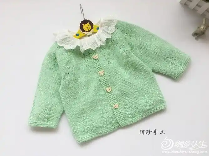 幸运树 从上往下织新生儿毛衣套装(婴儿小开衫 开裆裤)-编织教程-编织