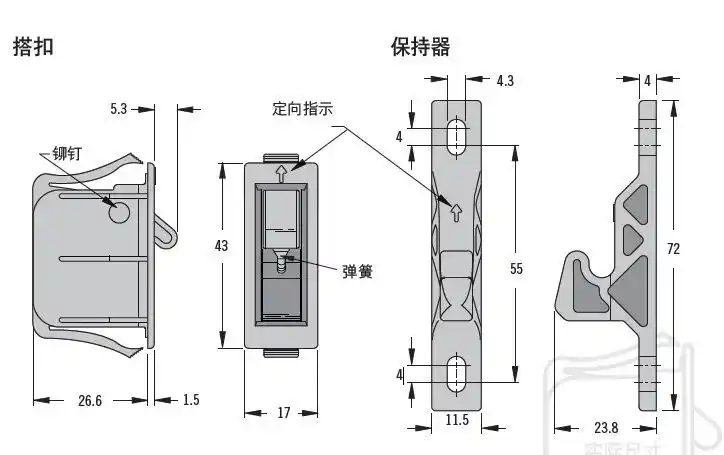 原装southco索斯科c3-303卡入式扣抓门锁 按压式门锁 抓扣式门锁