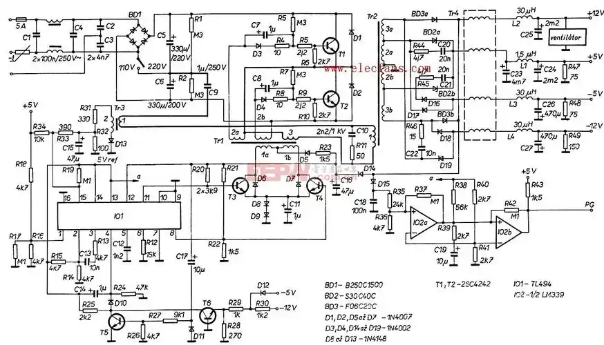 tl494开关电源电路图