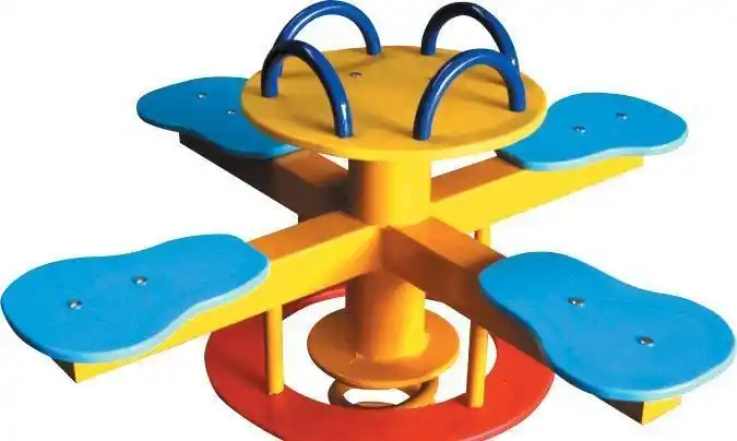 户外儿童游乐园设施 四座儿童弹簧转椅 四人摇摇椅 厂家直销