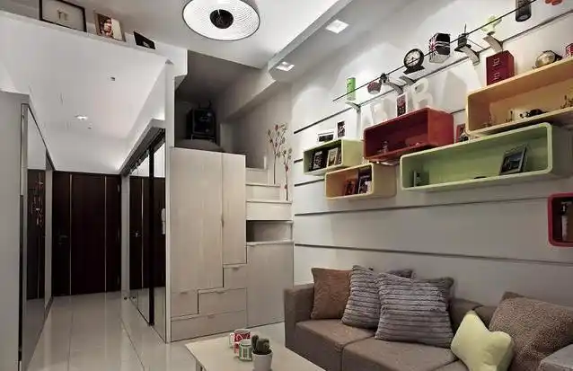 40平小户型2室一厅楼梯厨房都可以隐藏设计花了5千很值