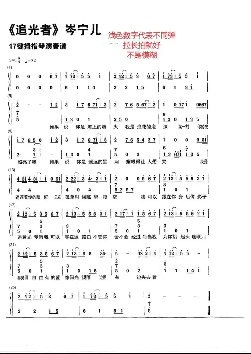 拇指琴简谱～持续更新,长按可保存.#拇指琴简谱 #拇指琴 # - 抖音