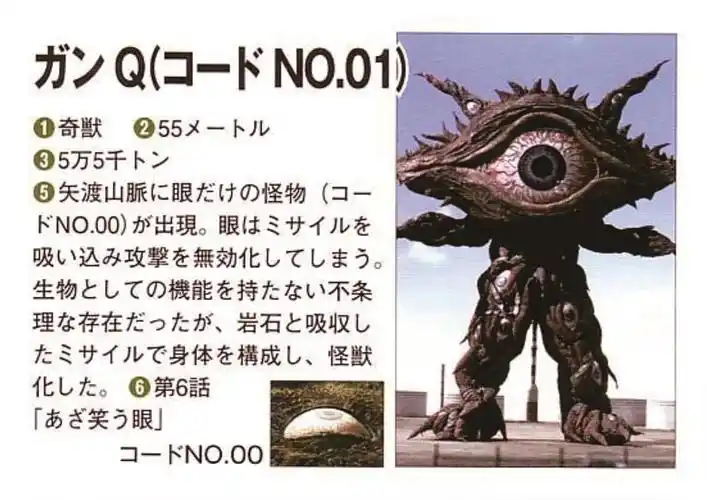 p>奇兽眼q,特摄剧《奥特曼》系列中登场的怪兽,初次出场于《 a