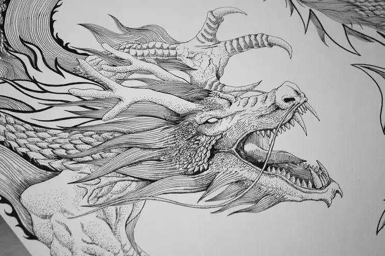水笔绘龙