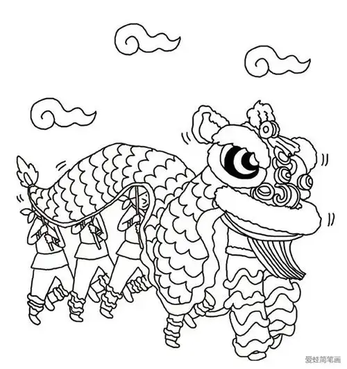 3张新年舞龙简笔画图片