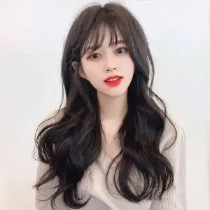 假发女中长发网红空气刘海韩式发型长卷发大波浪发套自然全头套式