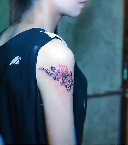 彼岸花&脚踝_纹身图案手稿图片_小马的纹身作品集