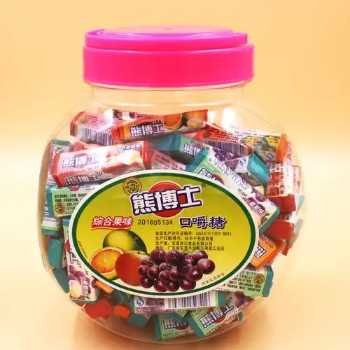徐福记熊博士口嚼糖综合果味100条罐装休闲零食婚礼喜糖包邮