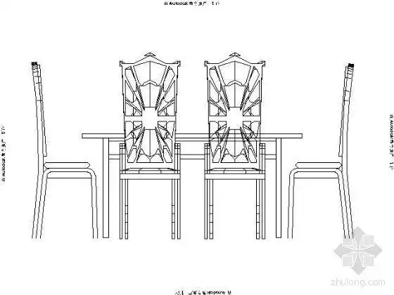 分享餐桌立面图块资料下载
