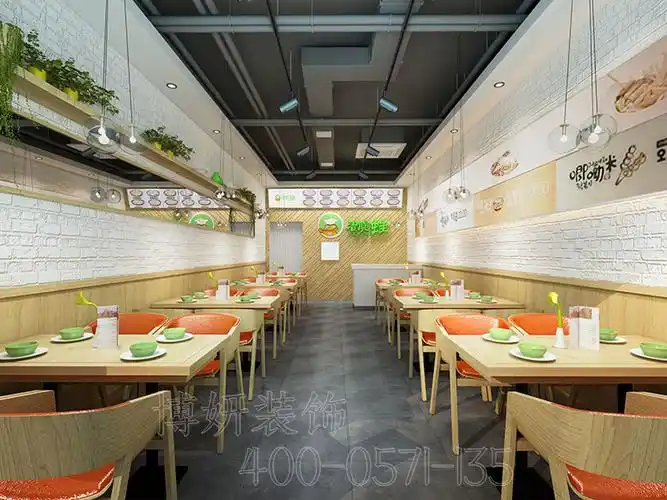 杭州小吃店装修设计案例效果图