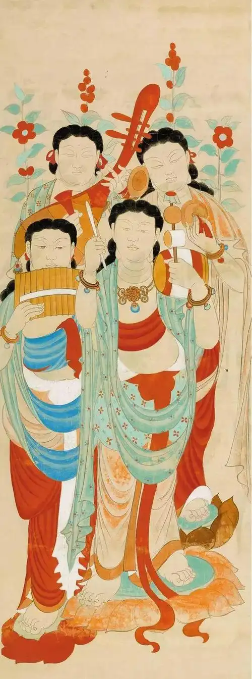 张大千临摹的敦煌佛画见者增福