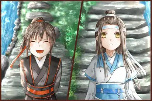 假如魏无羡跟蓝忘机小时候就相遇了. [之前发过的图,修复了下画面]