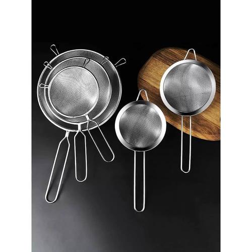 不锈钢过滤网筛超细大密漏勺捞勺珍珠豆浆漏网炸网厨房家用奶茶店