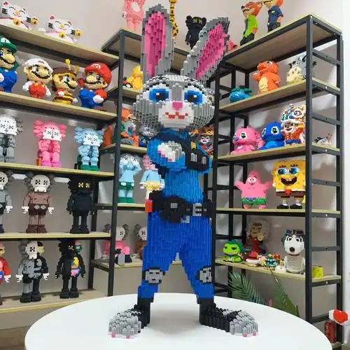 特大型一米朱迪兔尼克狐积木兼容乐高益智卡通兔子礼物落地大摆件