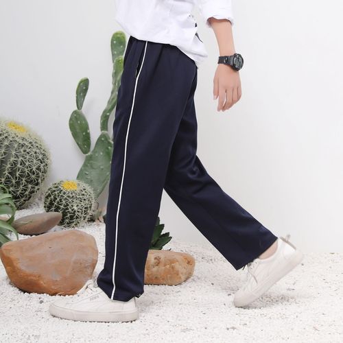 校服裤子一条小学生男女直筒宽松白边运动长裤运动长裤