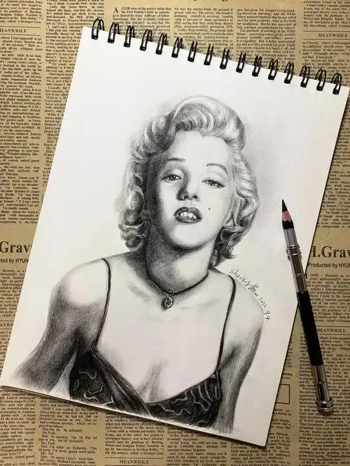 素描no19牙疼的玛丽莲梦露