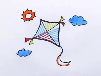 风筝简笔画#创意 #手绘 #简笔画 #画画 #小助手抖音