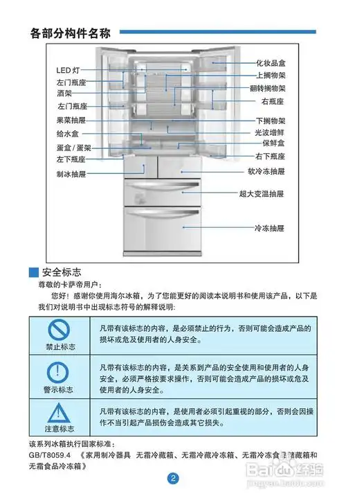 卡萨帝bcd-356wacb电冰箱使用说明书:[1]