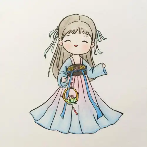 简笔画汉服 简笔画汉服女孩