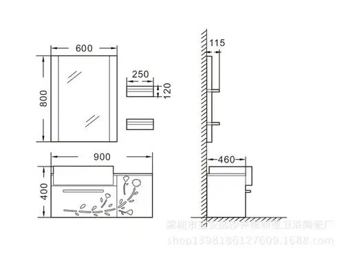 供应新款浴室柜橡木实木整体卫浴柜陶瓷卫浴
