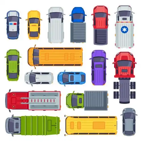 汽车俯视插画素材 矢量