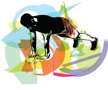 活跃的年轻人做俯卧撑在体育媒介例证老年夫妇在户外做运动和体育锻炼