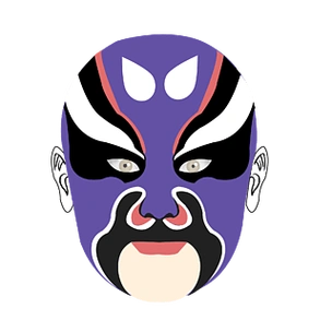 中国风插画中国京剧戏曲霸王项羽q版可爱脸谱国粹京剧脸谱手绘插画 量