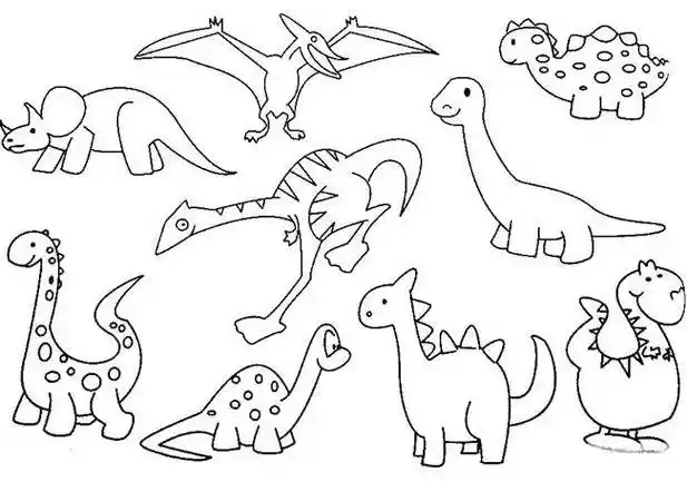 9月最新恐龙简笔画大全 恐龙简笔画大全带颜色 可爱