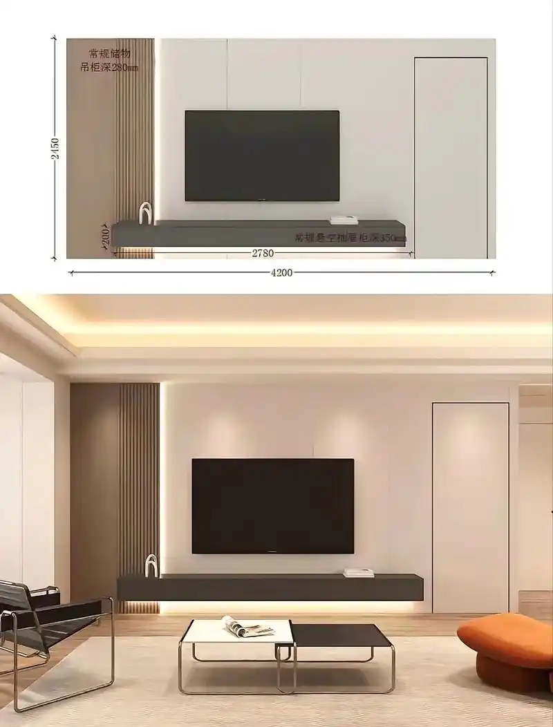 隐形门加电视背景墙.电视背景墙没有那么大3米左右的,这样做吧 - 抖音