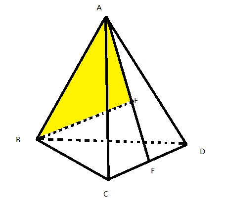 求正四面体abcd中,ab与平面acd所成的角