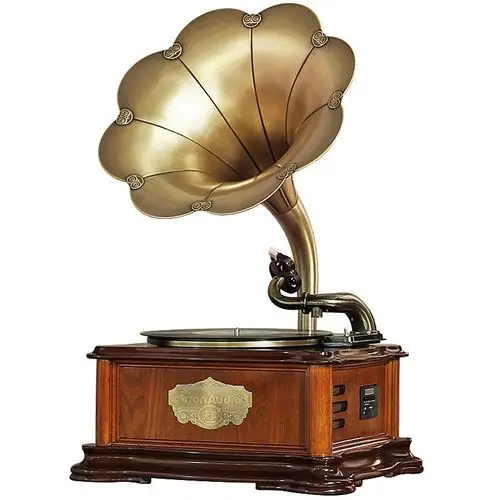 唐典留声机 台式大喇叭仿古黑胶唱机 可接蓝牙多功能唱片机电唱机_不