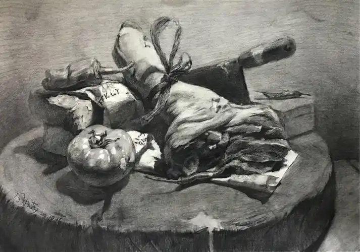 高二冲刺班素描写实静物汇报