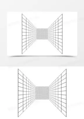 两侧透视网格极简线条纹理素材