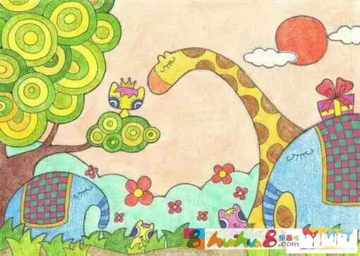 儿童画简笔画动物的家
