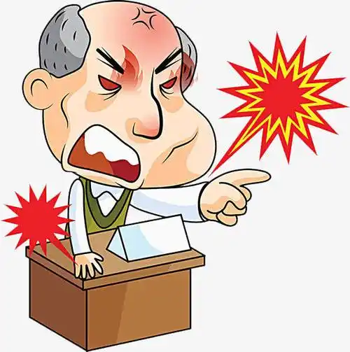 生气拍桌子呼喊的上司装饰png