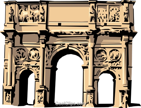 罗马君士坦丁凯旋门 免版税矢量剪贴画插图