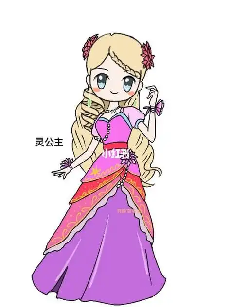 卡通人物简笔画叶罗丽精灵梦茉莉灵公主怎么画灵公主简笔画画法