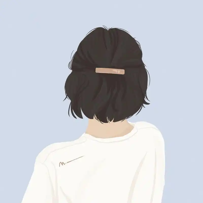 扁平插画|背影头像 应粉丝要求短发小姐姐背影头像来了!