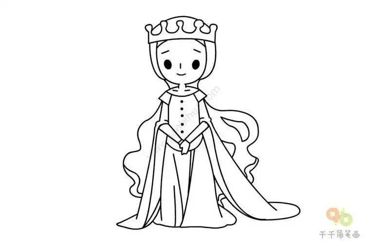 简笔画大女王少画儿童