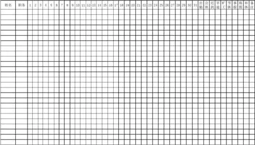 田阳muse酒吧员工考勤表