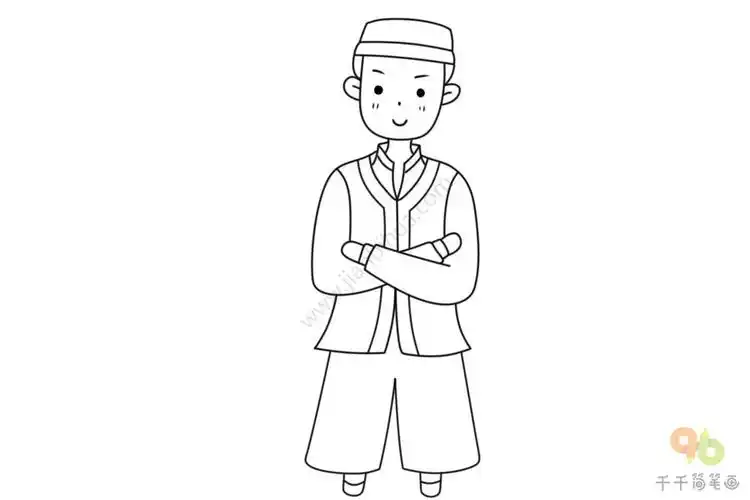 东乡族男孩简笔画