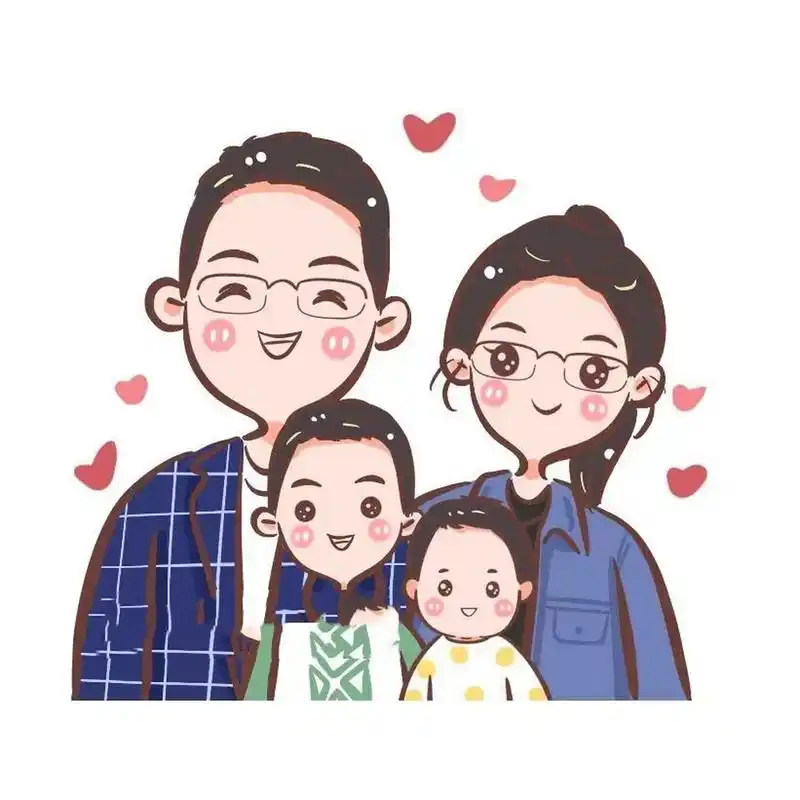 好可爱的全家福手绘全家福,幸福的一家人 可可爱爱萌萌哒～好幸福