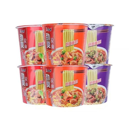 康师傅劲爽拉面12桶装红烧牛肉面香辣老坛酸菜方便面整箱混合学生 香