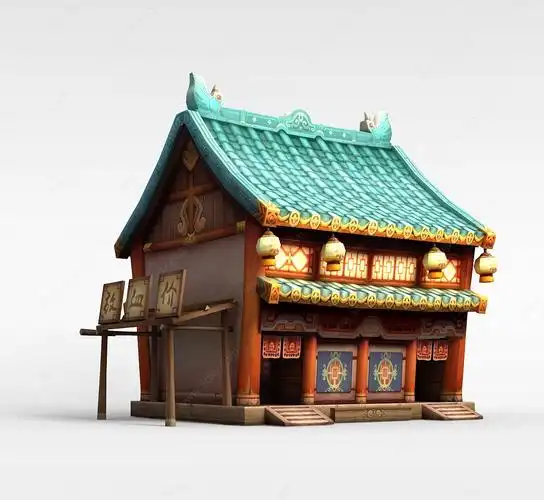 游戏场景房屋建筑3d模型
