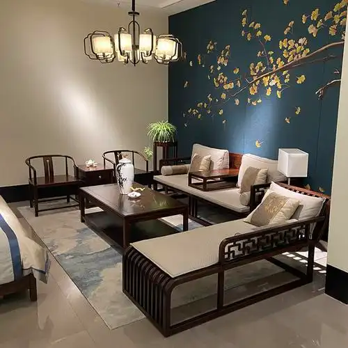 新中式乌金木沙发组合全实木现代简约轻奢别墅客厅高端家具定制