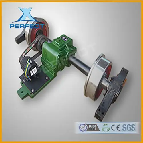 变压器平车车轮组此图是电动平车的主要驱动装置,抱轴式减速机与电